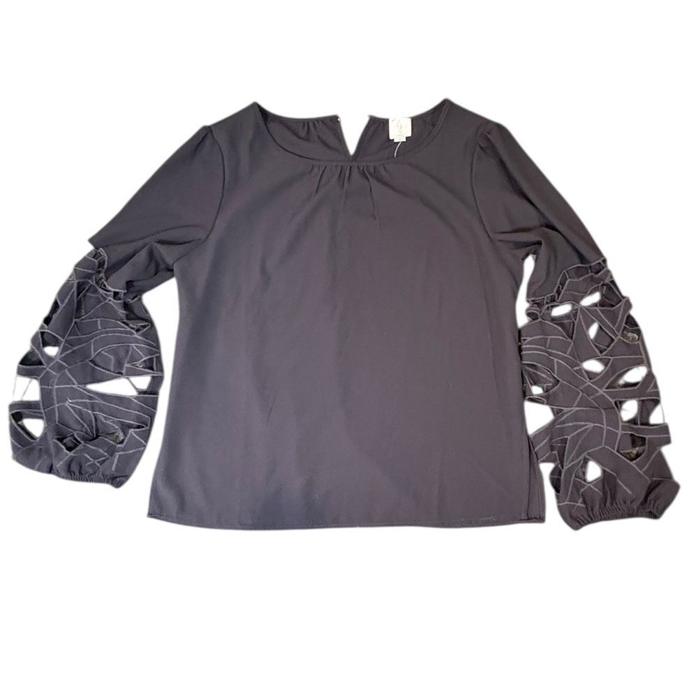 Joie Black Cutout Sleeve Blouse – Women’s Size L